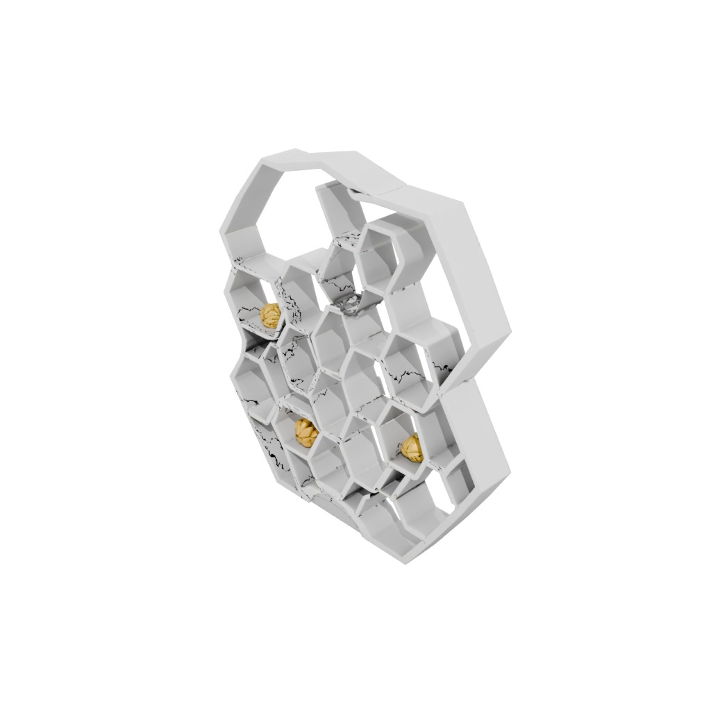 Holiday Deco Honeycomb Shelf Module — home decor 3D print model, STL