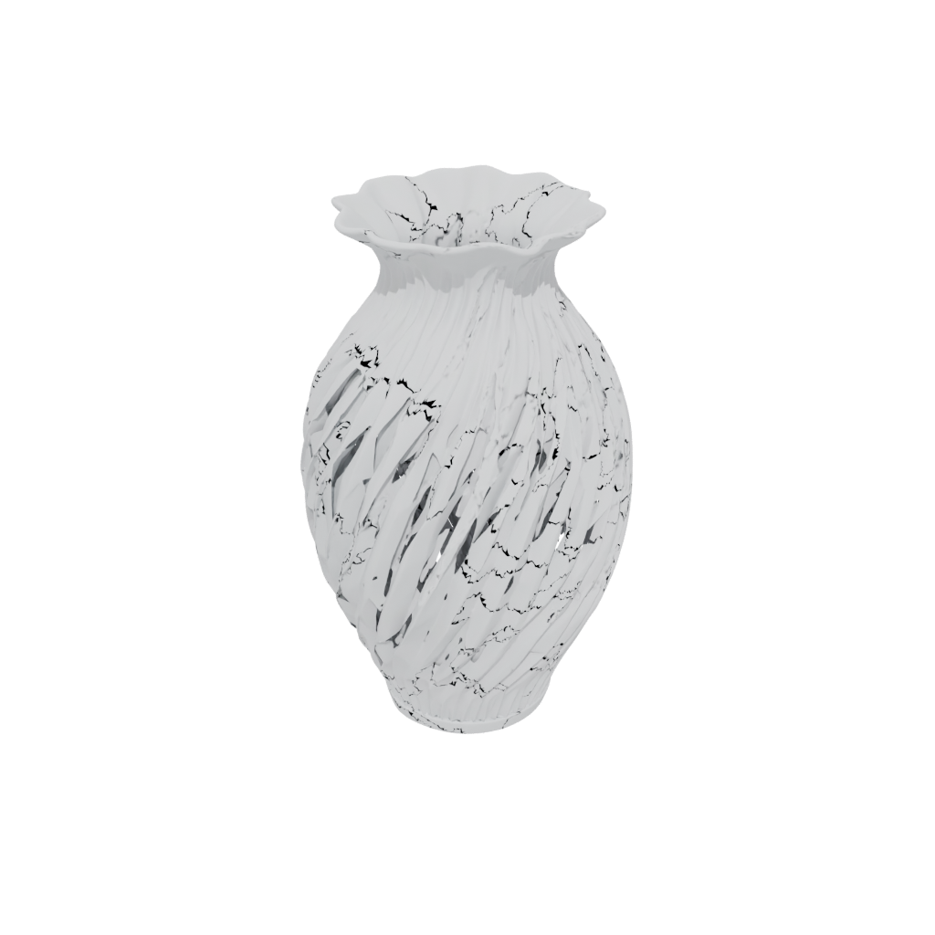 Holiday Deco Vase With Twisted Ribs — home decor 3D print model, STL