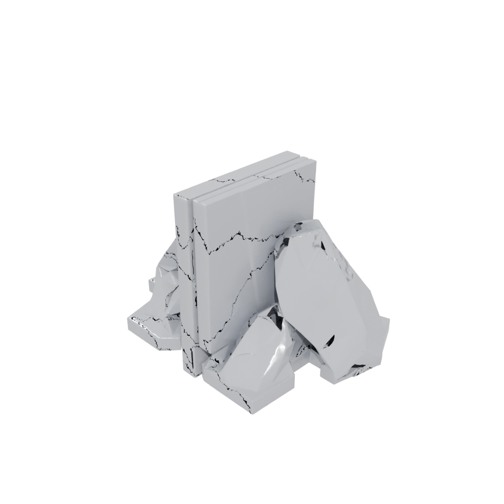 Holiday Geometric Low-Poly Bookend Pair