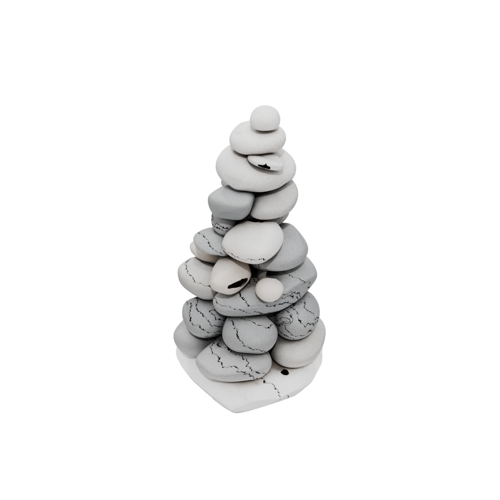 Holiday Geometric Pebble Stacking Sculpture