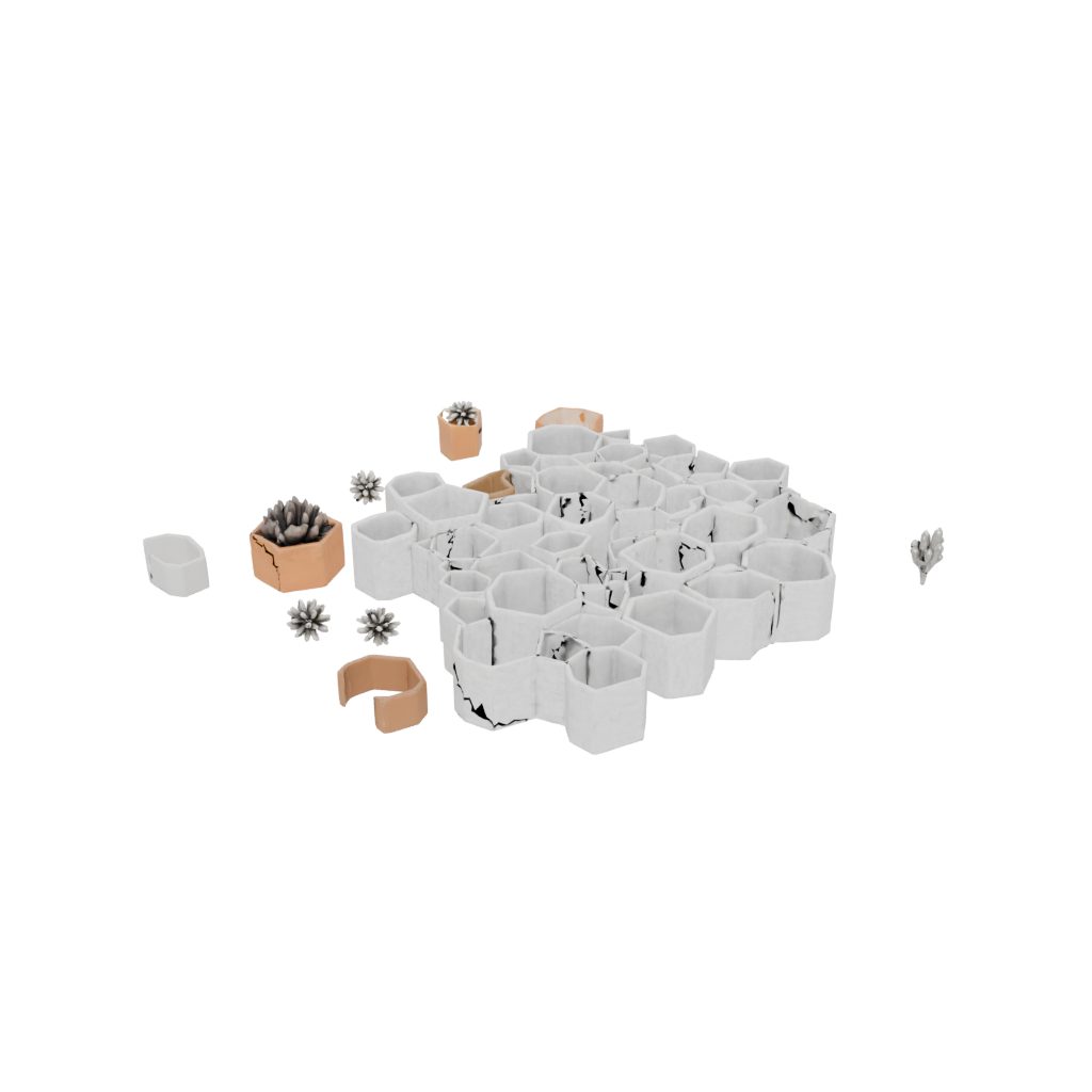 Holiday Rustic Honeycomb Shelf Module — home decor 3D print model, STL