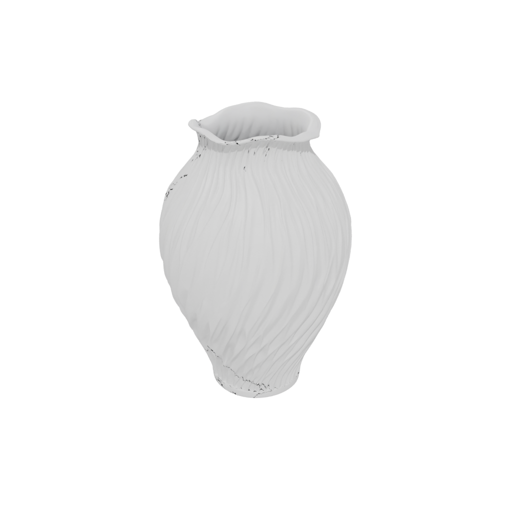 Jumbo Deco Vase With Twisted Ribs