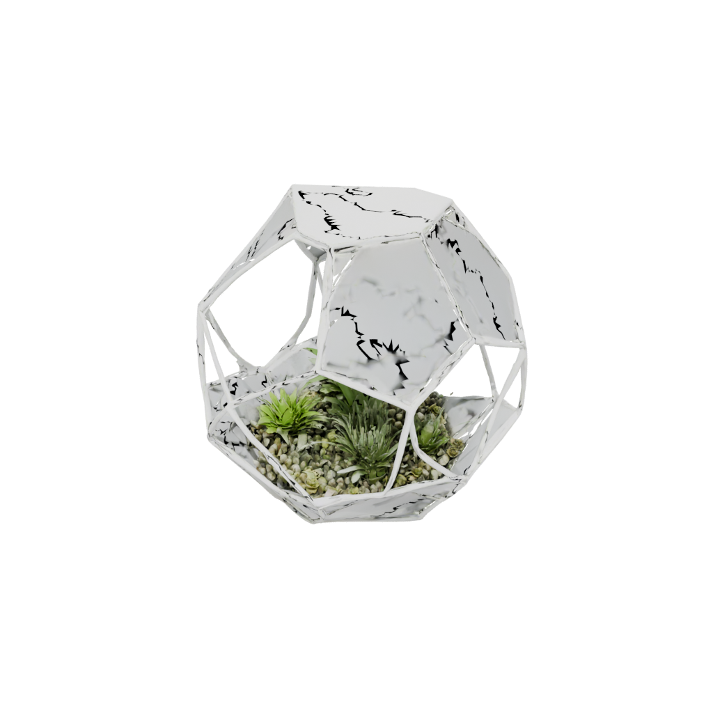 Jumbo Organic Geometric Terrarium Frame — home decor 3D print model, STL