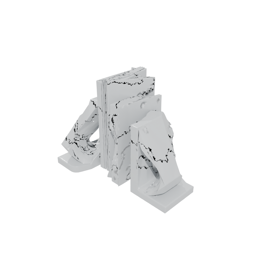 Jumbo Organic Low-Poly Bookend Pair