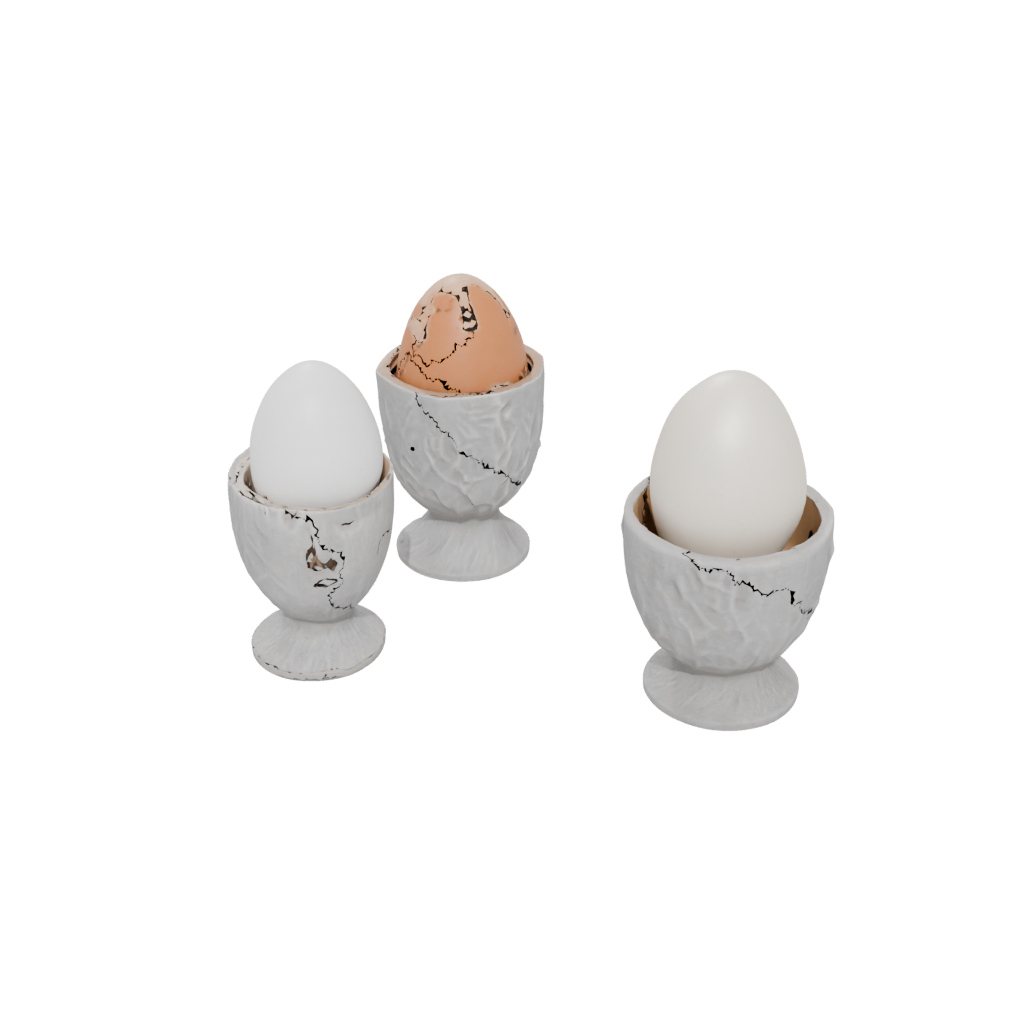 Jumbo Rustic Egg Cup Set — home decor 3D print model, STL