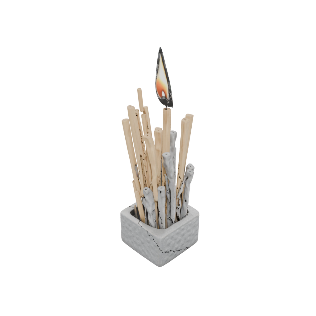 Jumbo Rustic Matchstick Holder — home decor 3D print model, STL
