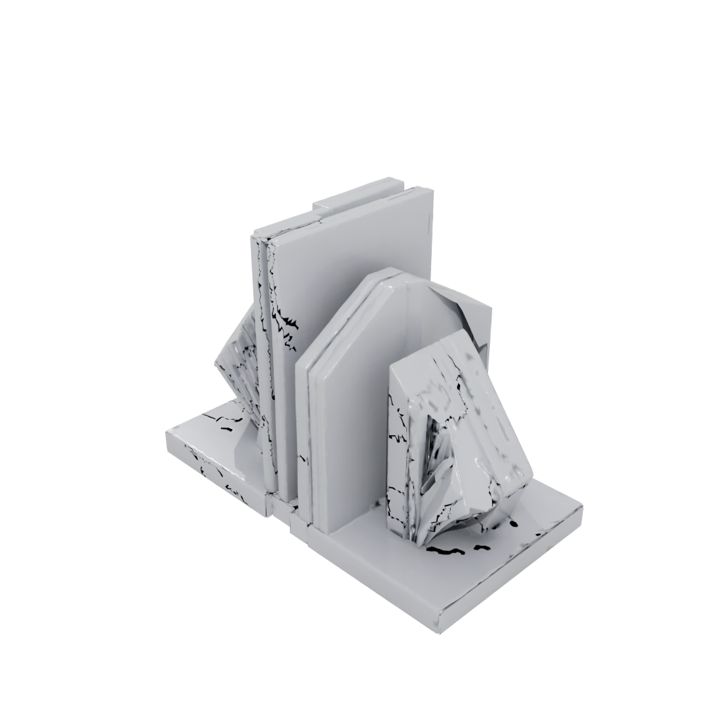 Low-Poly Deco Geometric Bookends