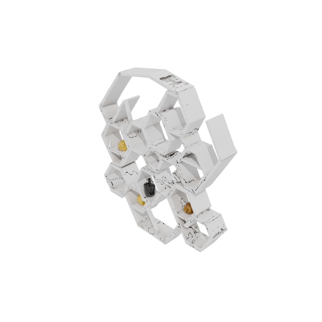 Low-Poly Deco Honeycomb Shelf Module