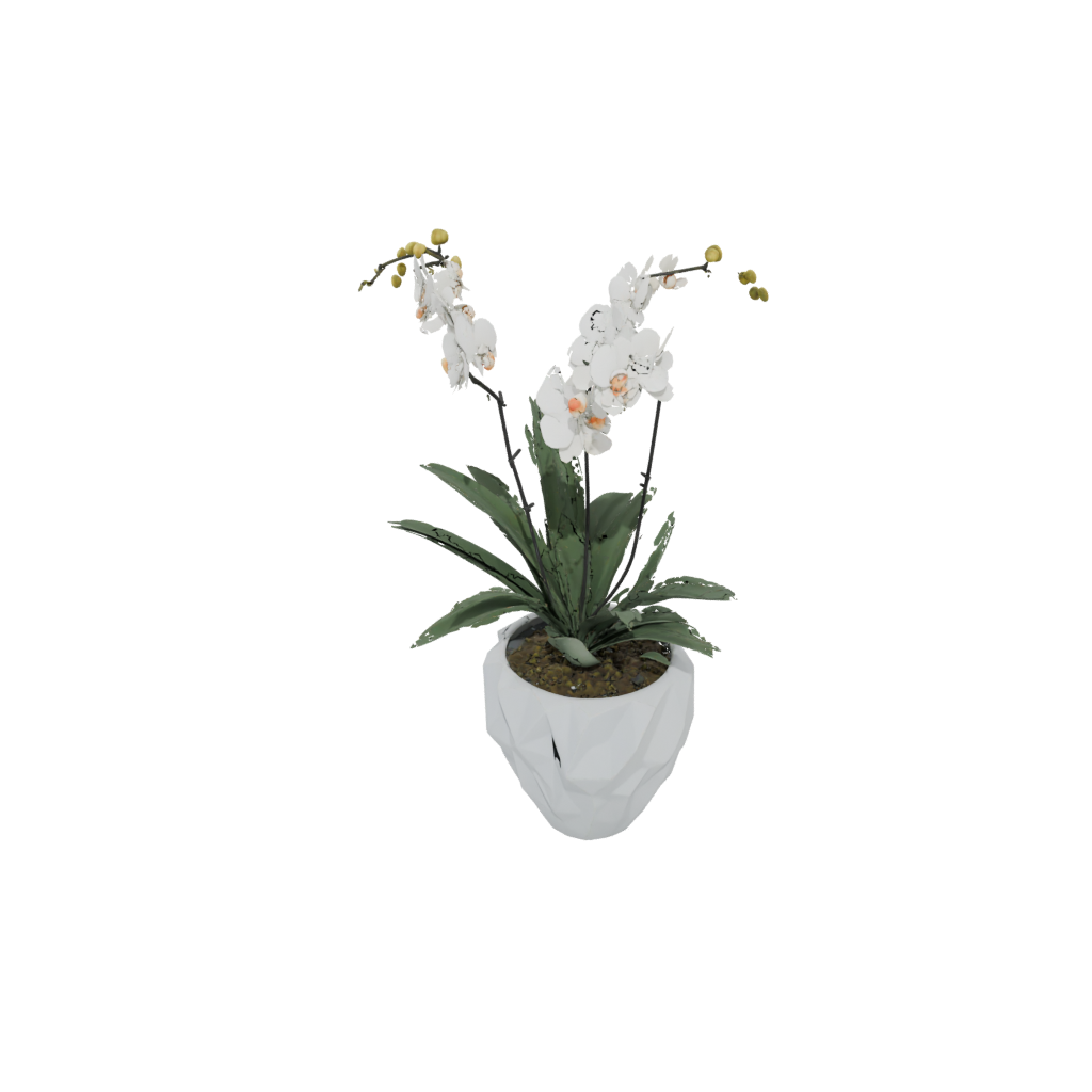 Low-Poly Deco Orchid Pot With Drainage