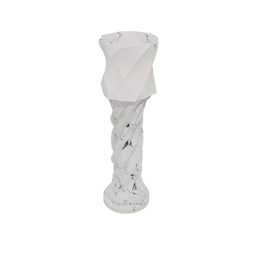 Low-Poly Deco Twisted Column Lamp Base