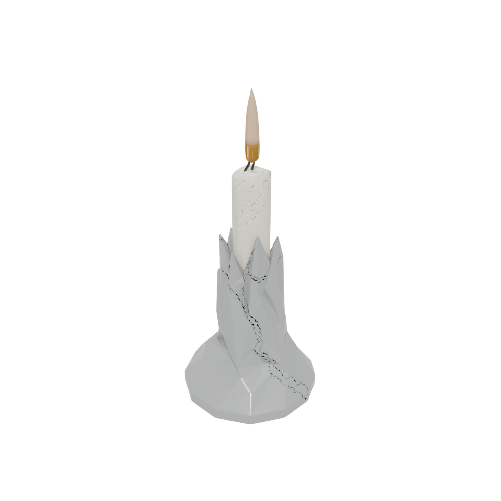 Low-Poly Geometric Candle Snuffer Stand