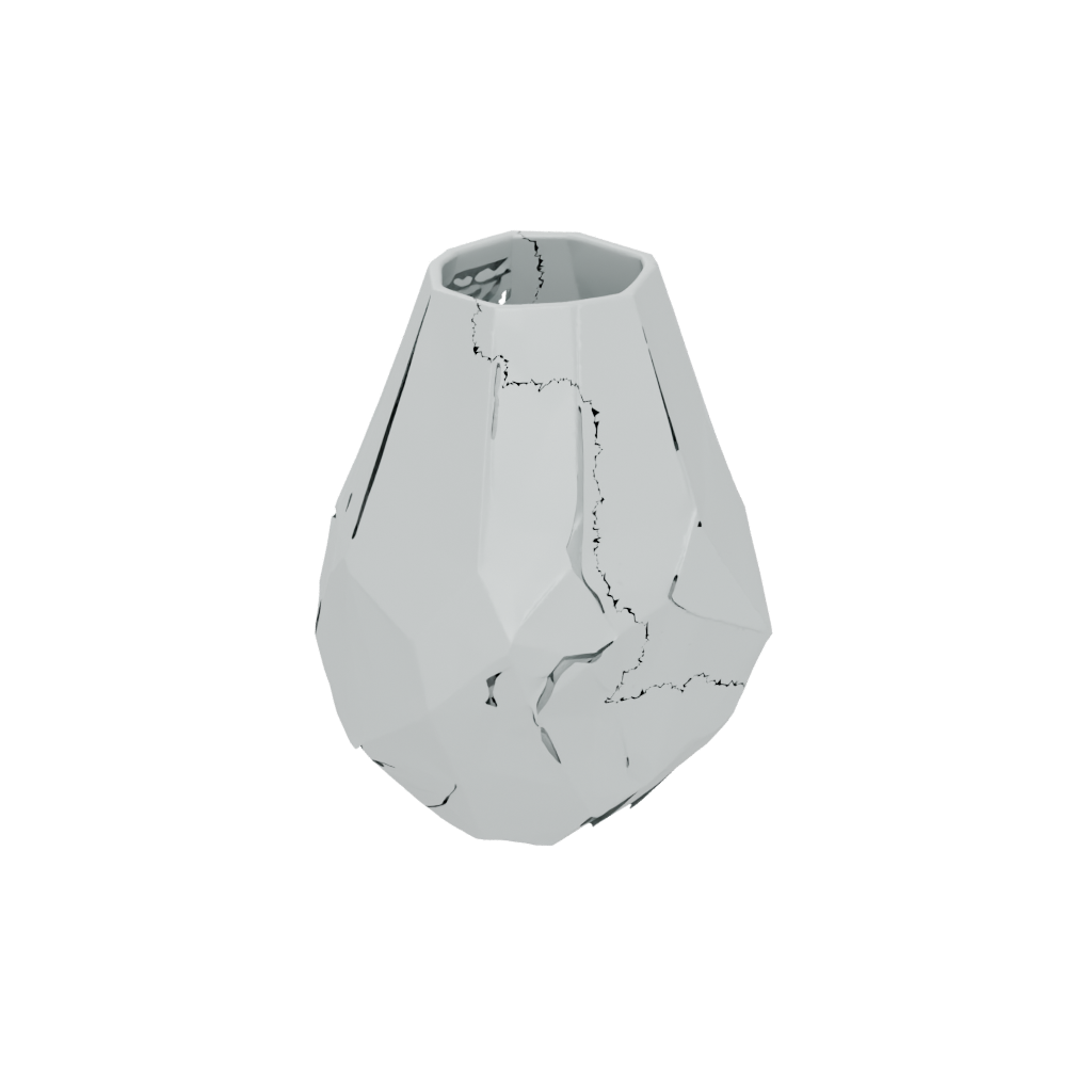 Low-Poly Geometric Geometric Faceted Vase