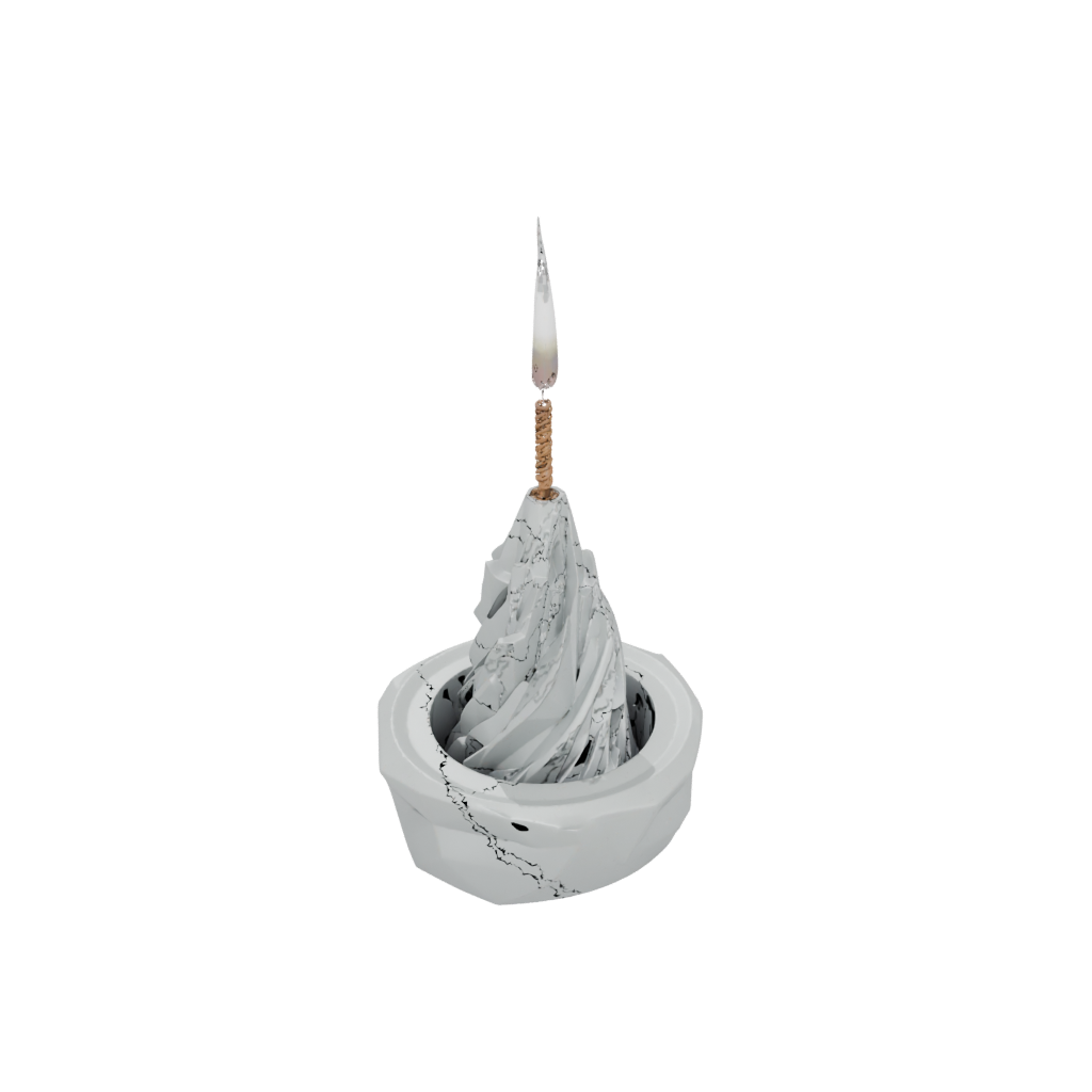 Low-Poly Geometric Incense Holder Spiral