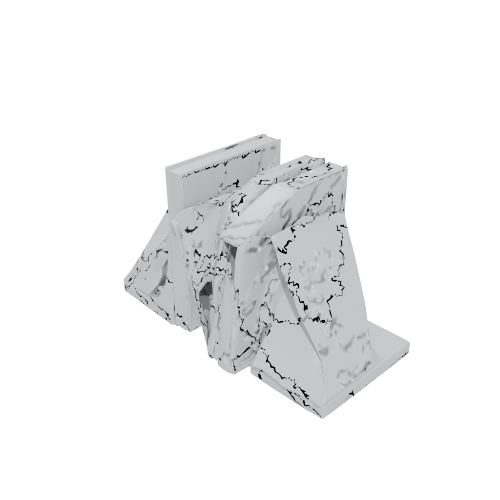 Low-Poly Geometric Low-Poly Bookend Pair