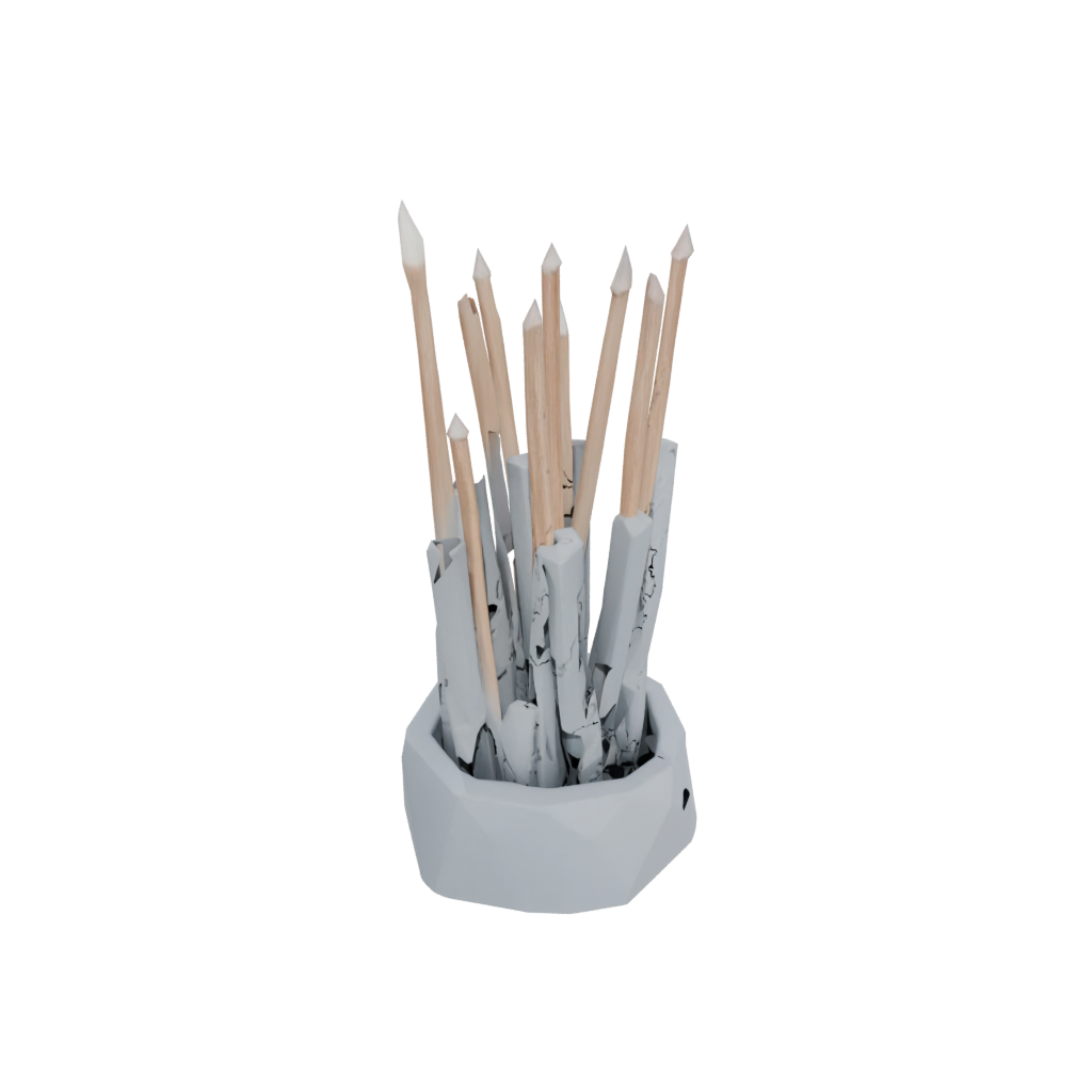 Low-Poly Geometric Matchstick Holder