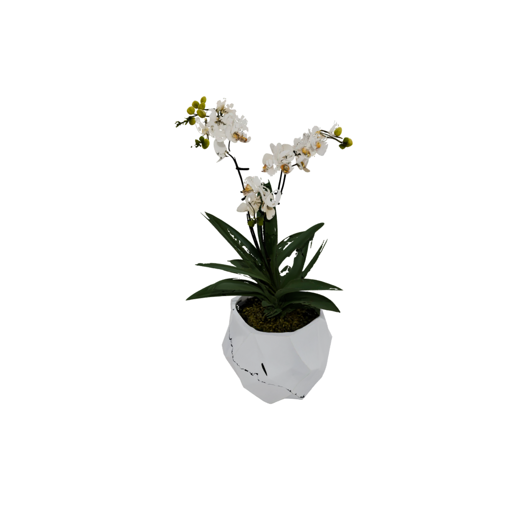 Low-Poly Geometric Orchid Pot With Drainage