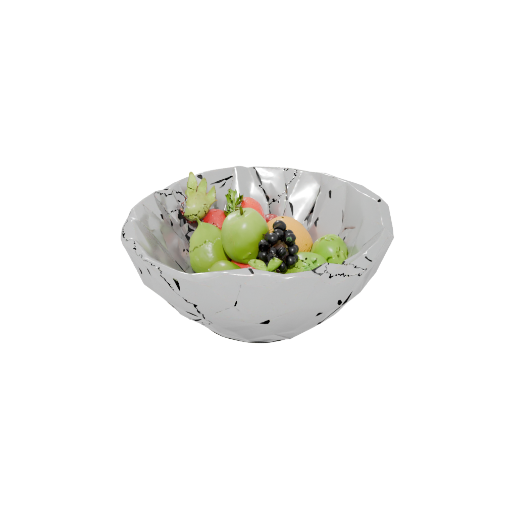 Low-Poly Geometric Sculptural Fruit Bowl