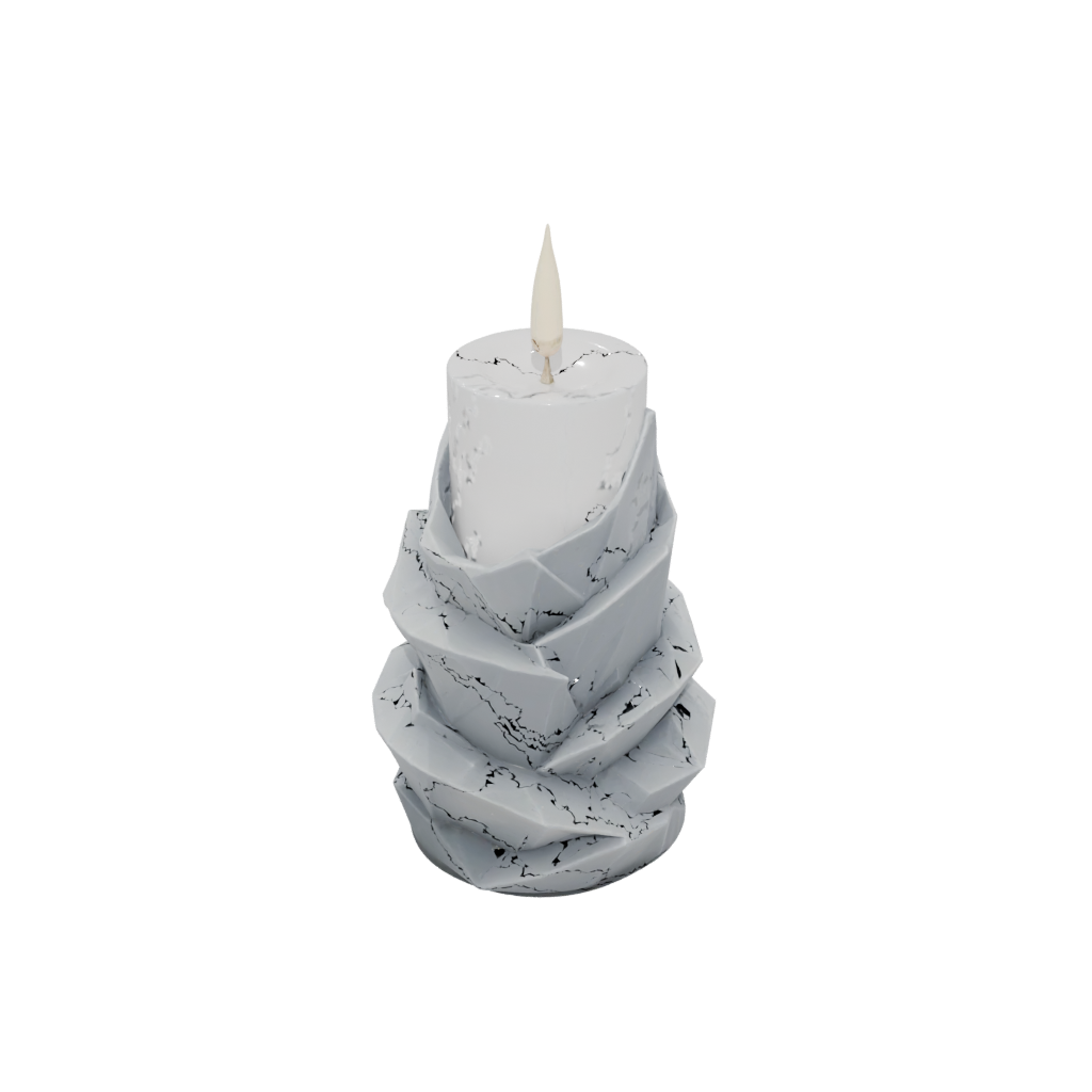 Low-Poly Geometric Spiral Candle Holder