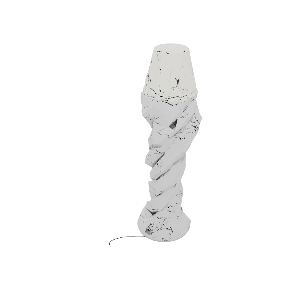 Low-Poly Geometric Twisted Column Lamp Base