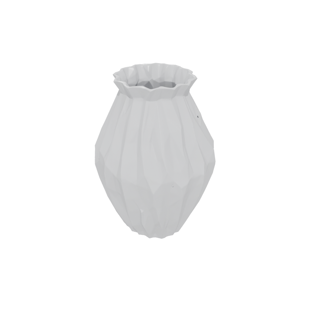 Low-Poly Geometric Vase With Twisted Ribs