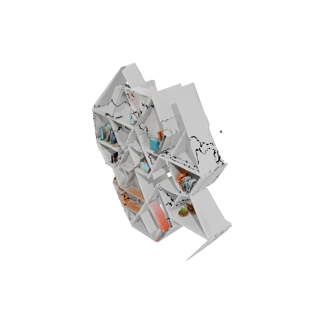 Low-Poly Geometric Wall-Mounted Organizer