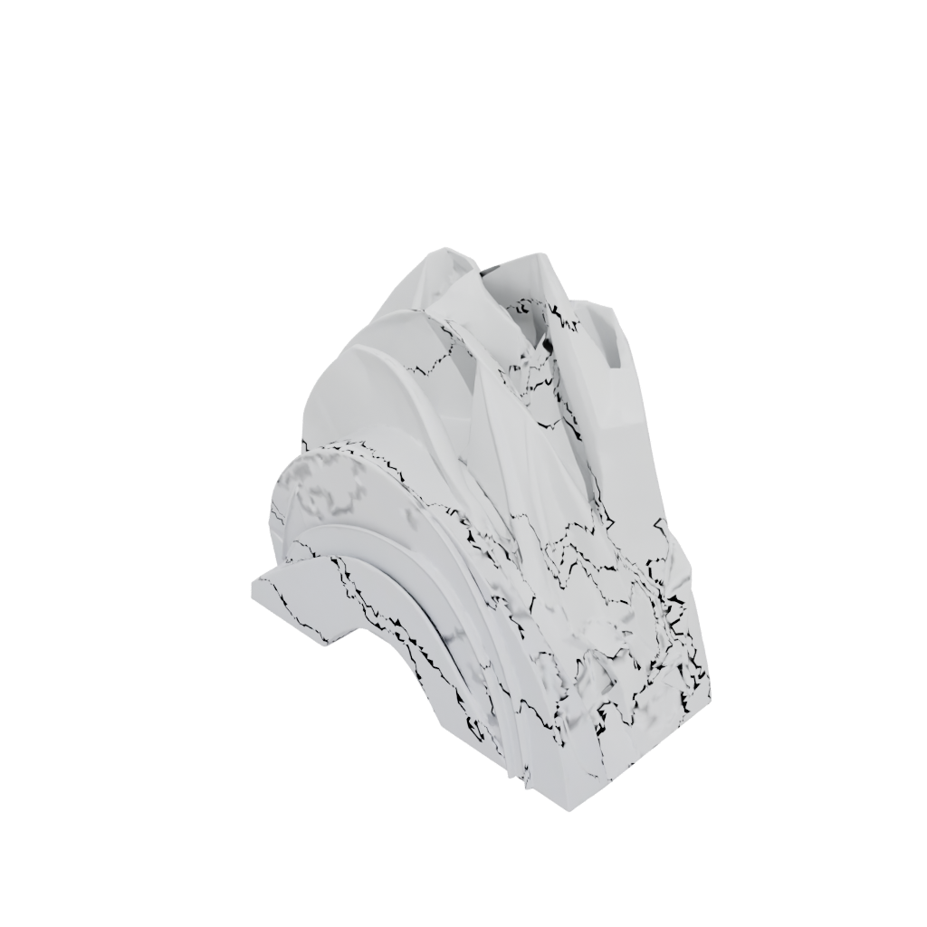 Low-Poly Geometric Wave-Form Napkin Holder