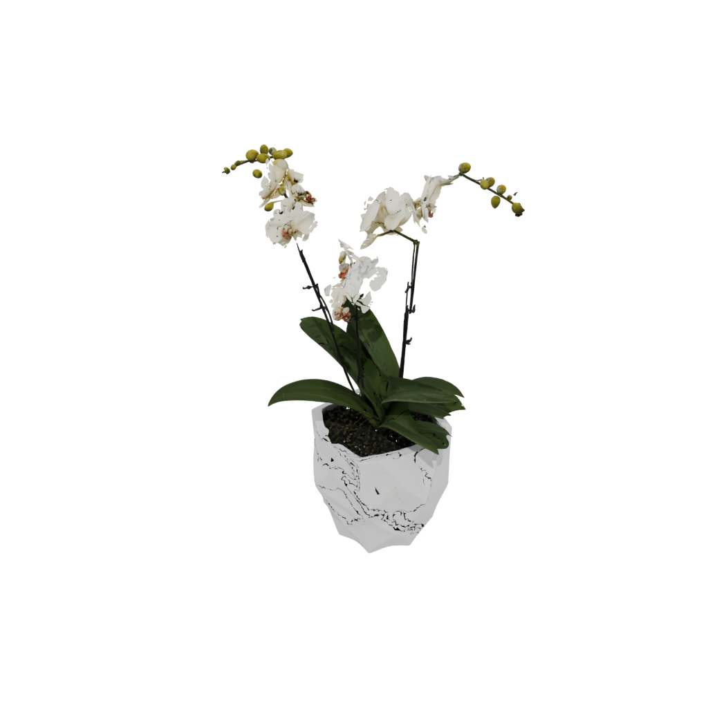 Low-Poly Orchid Pot With Drainage — home decor 3D print model, STL