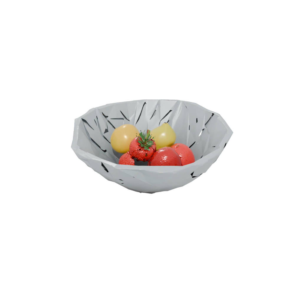 Low-Poly Sculptural Fruit Bowl — home decor 3D print model, STL