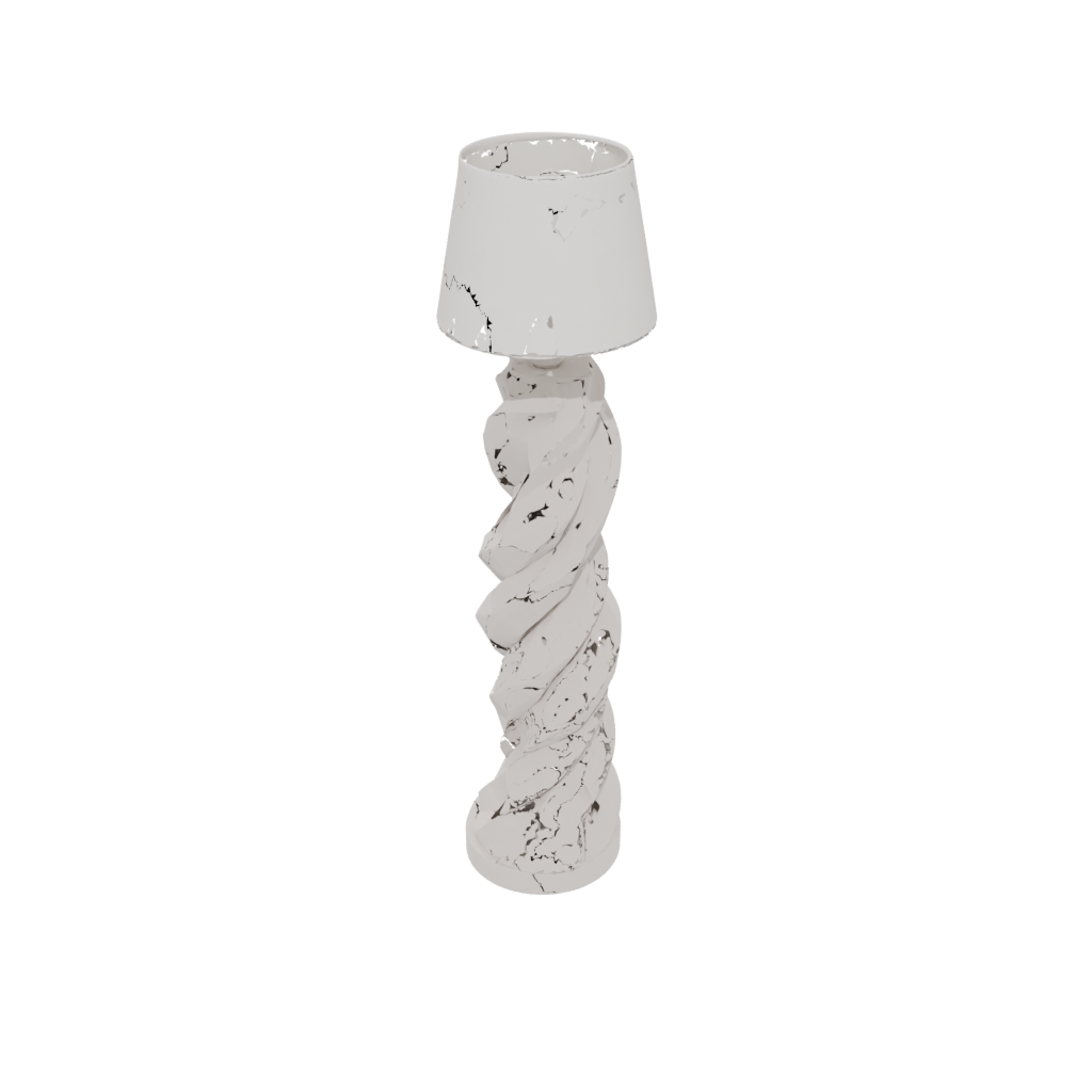 Low-Poly Twisted Column Lamp Base — home decor 3D print model, STL
