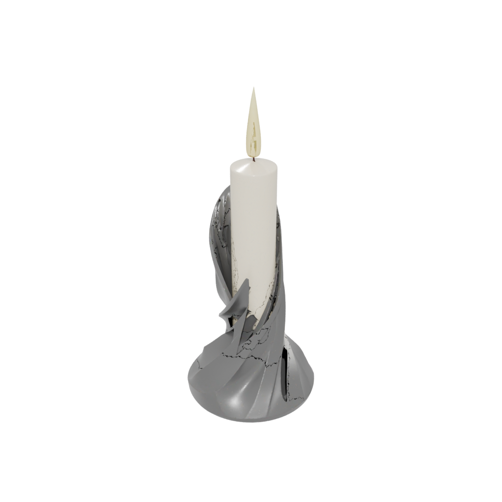 Low-Poly Organic Candle Snuffer Stand — home decor 3D print model, STL