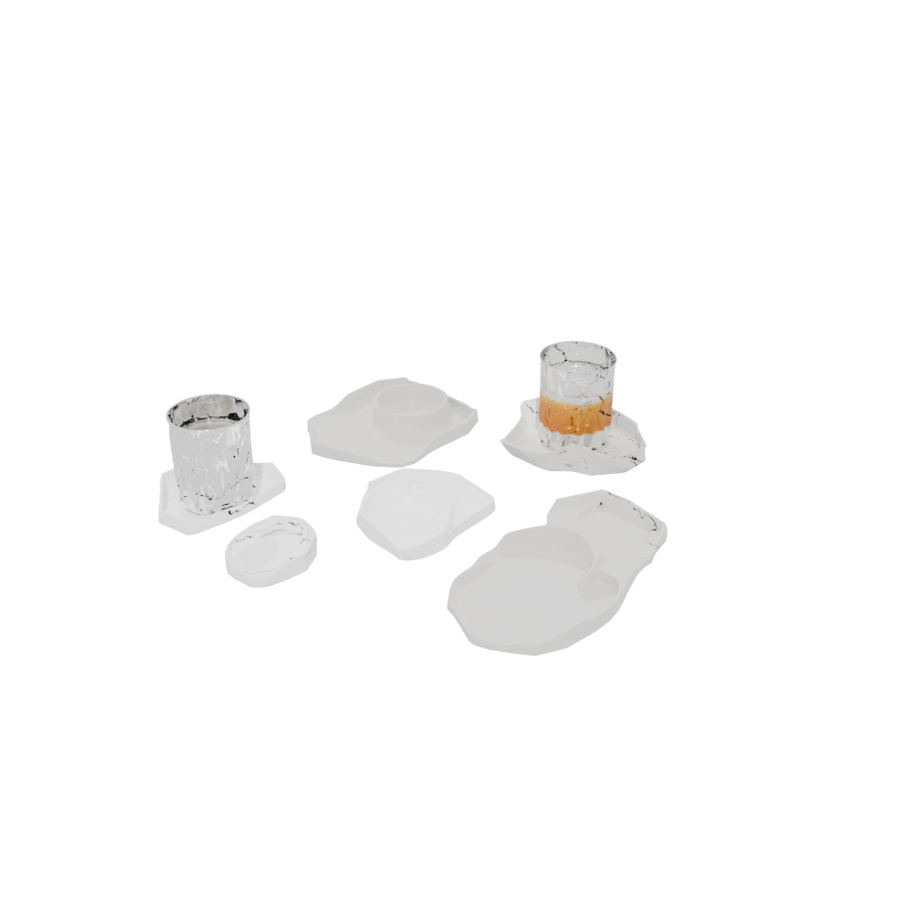 Low-Poly Organic Coaster Set Holder