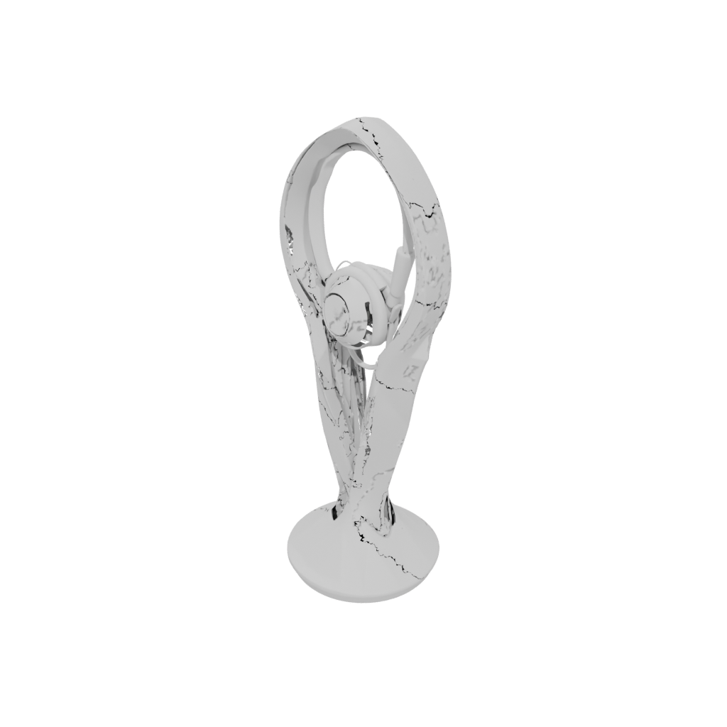 Low-Poly Organic Earbud Stand — home decor 3D print model, STL