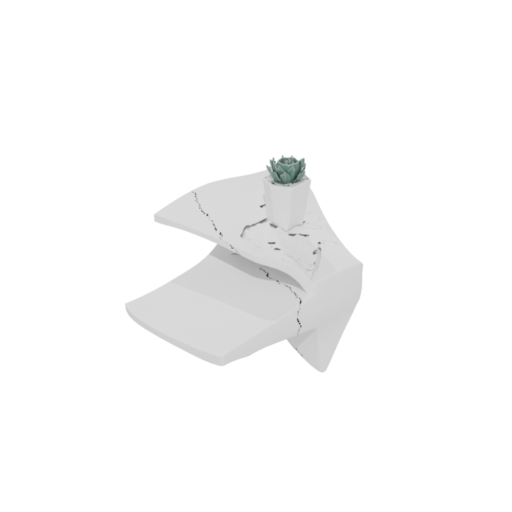 Low-Poly Organic Floating Shelf Bracket