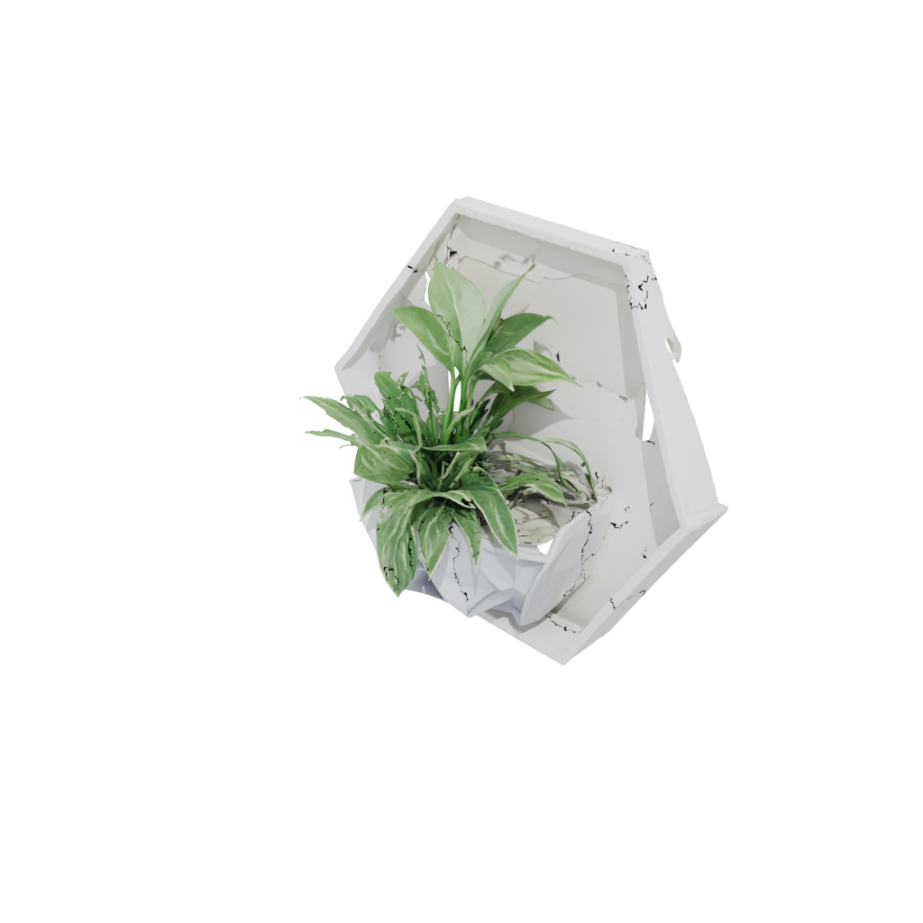 Low-Poly Organic Hexagon Wall Planter