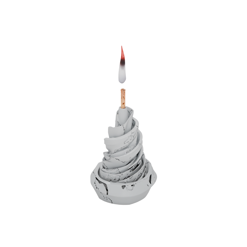 Low-Poly Organic Incense Holder Spiral
