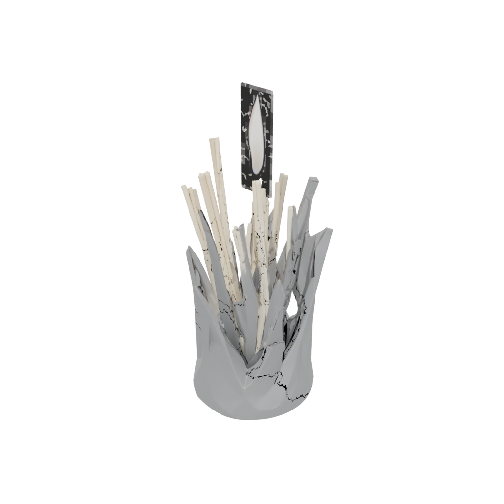Low-Poly Organic Matchstick Holder — home decor 3D print model, STL