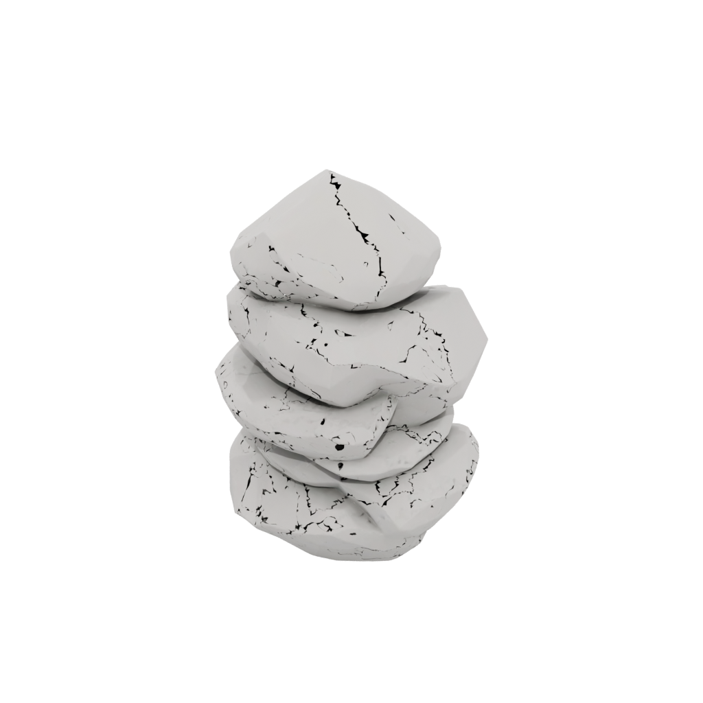 Low-Poly Organic Pebble Stacking Sculpture