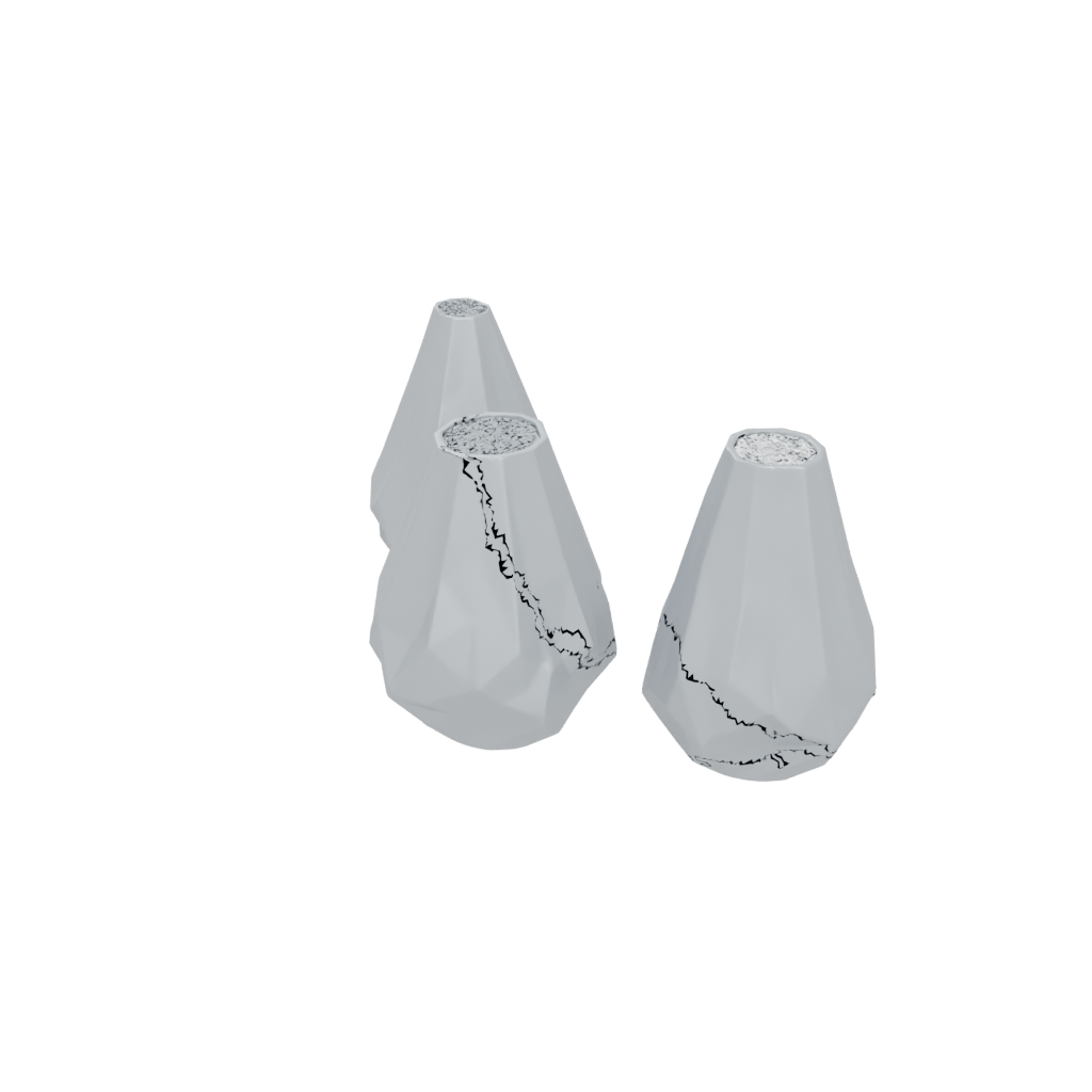 Low-Poly Organic Salt And Pepper Cellar Pair — home decor 3D print model, STL