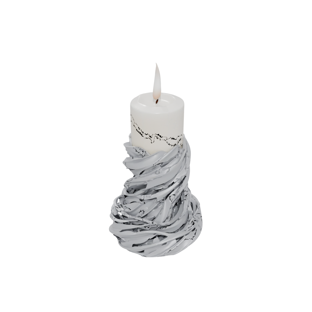 Low-Poly Organic Spiral Candle Holder