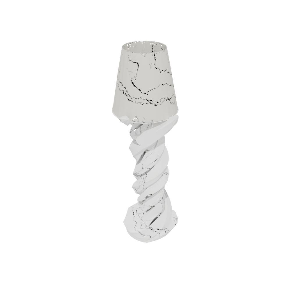 Low-Poly Organic Twisted Column Lamp Base