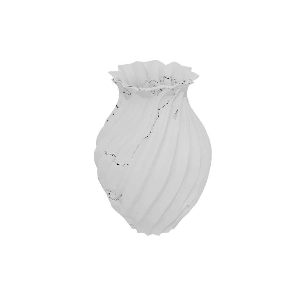 Low-Poly Organic Vase With Twisted Ribs
