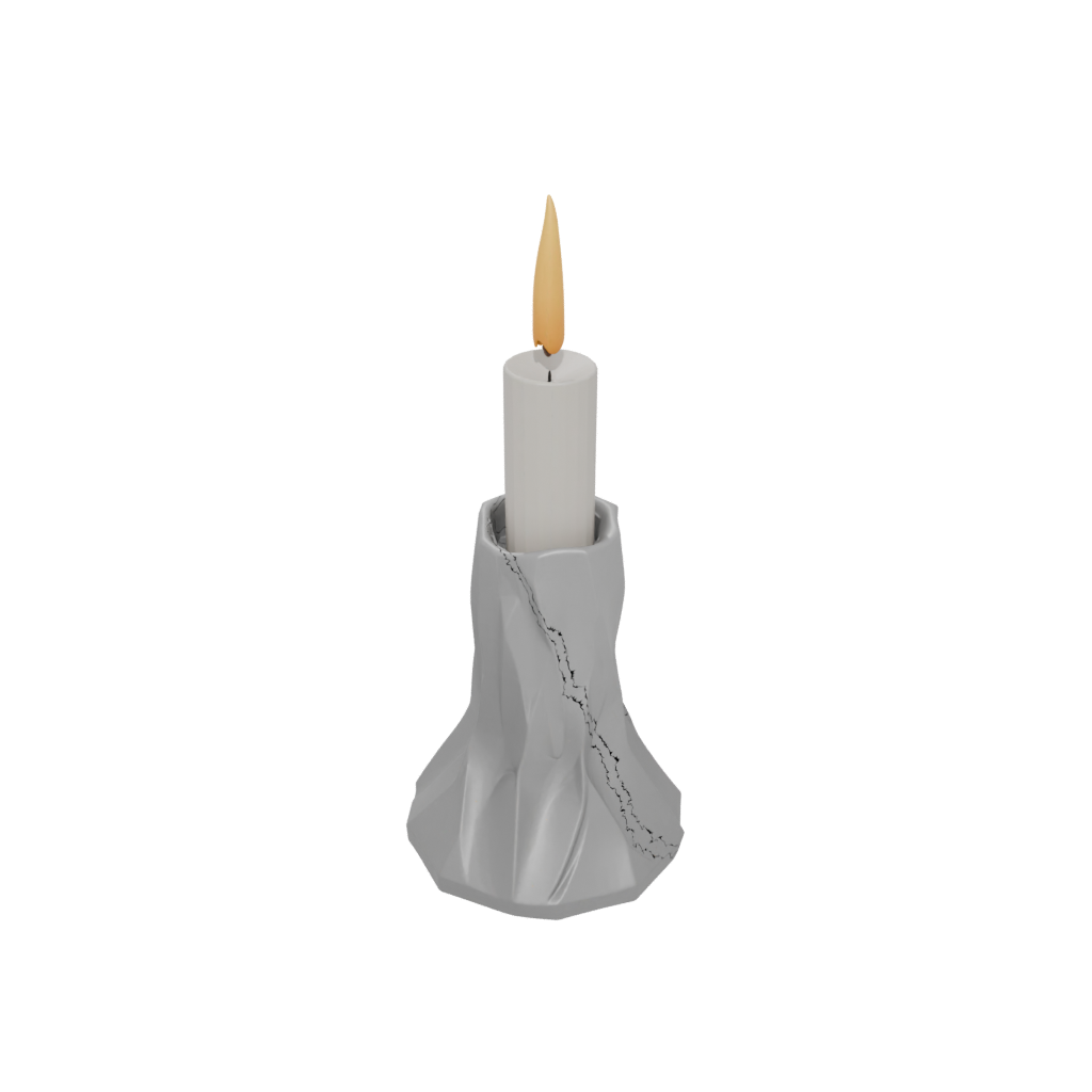 Low-Poly Rustic Candle Snuffer Stand