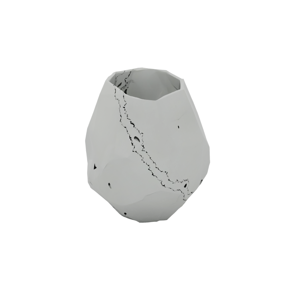 Low-Poly Rustic Geometric Faceted Vase
