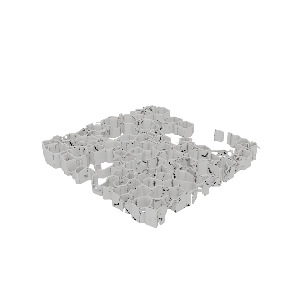 Low-Poly Rustic Honeycomb Shelf Module