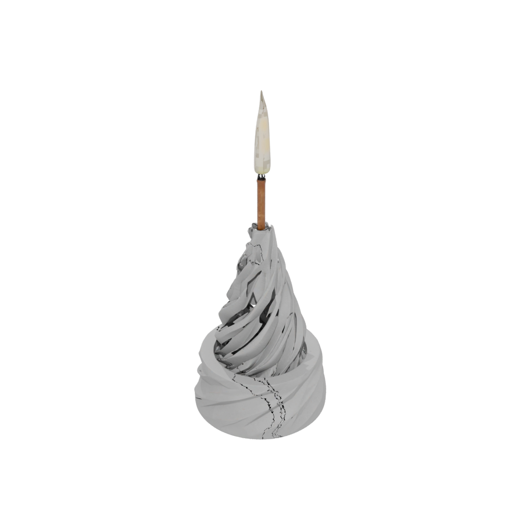 Low-Poly Rustic Incense Holder Spiral