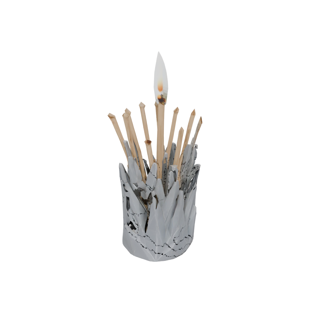 Low-Poly Rustic Matchstick Holder