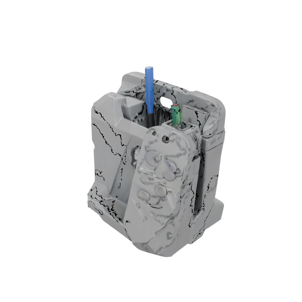 Low-Poly Rustic Remote Control Caddy