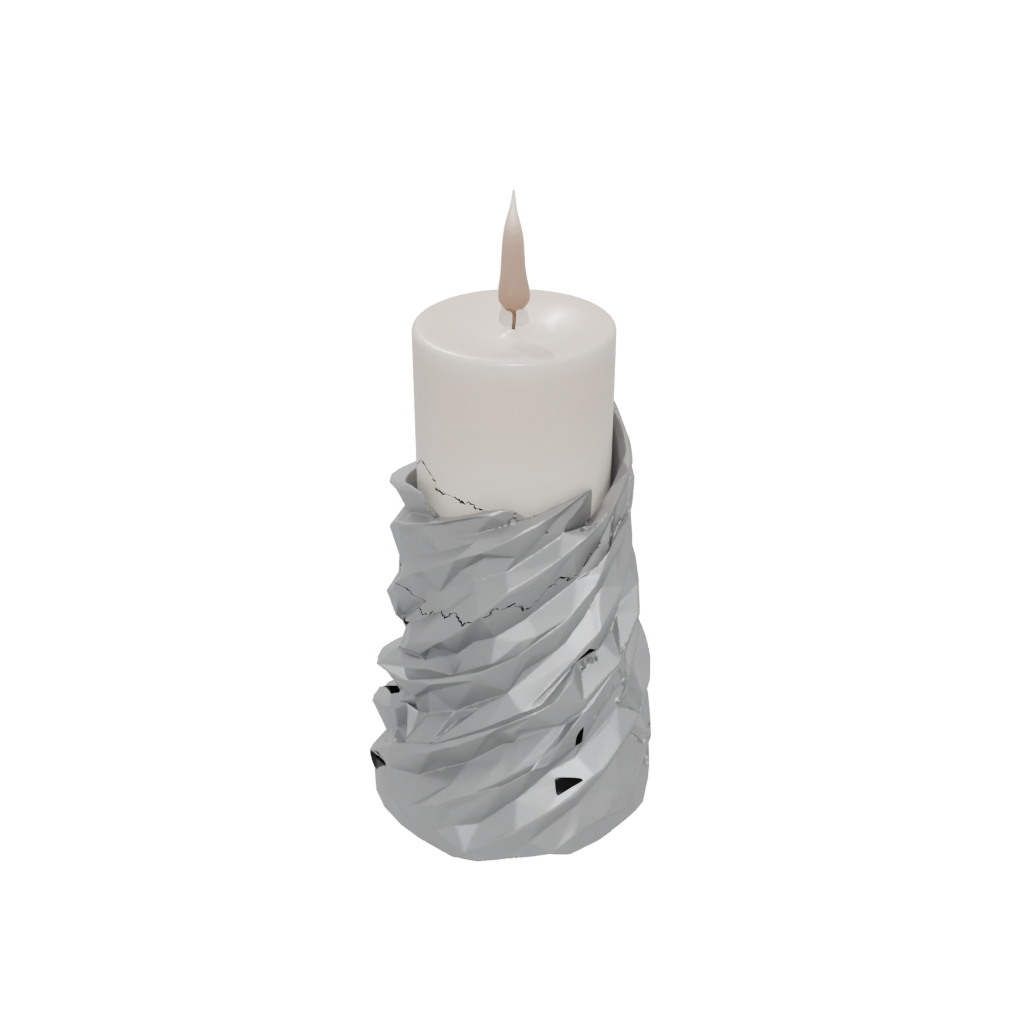 Low-Poly Rustic Spiral Candle Holder