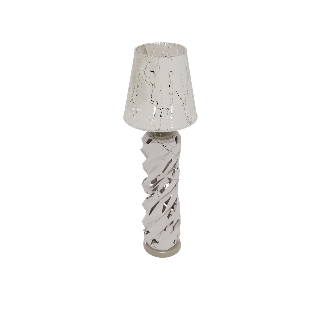 Low-Poly Rustic Twisted Column Lamp Base