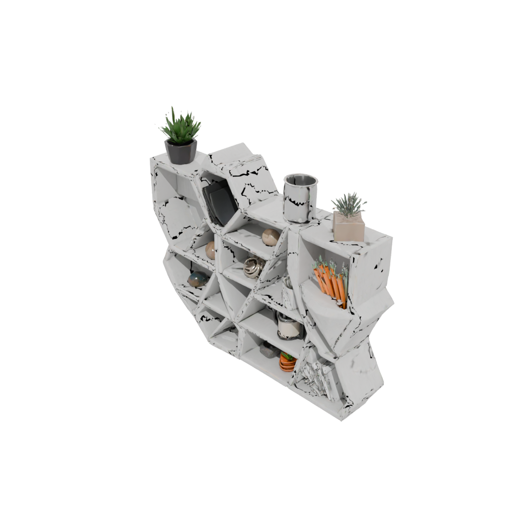 Low-Poly Rustic Wall-Mounted Organizer